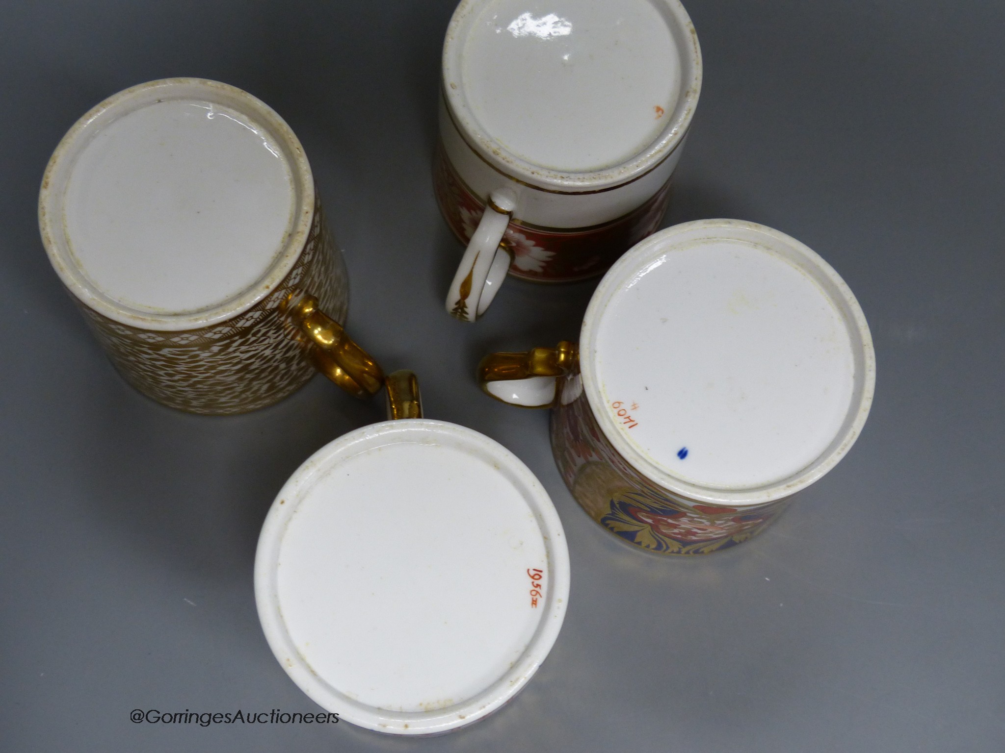 Four Regency Spode coffee cans